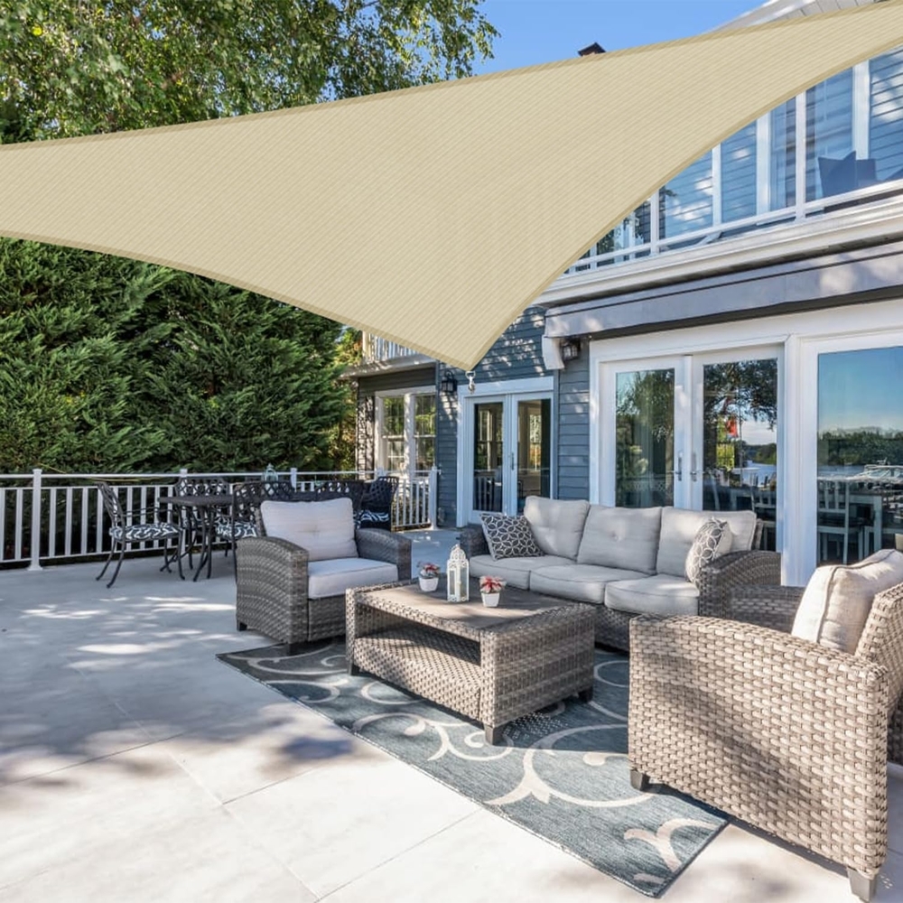Beige Triangle Sun Shade Sail